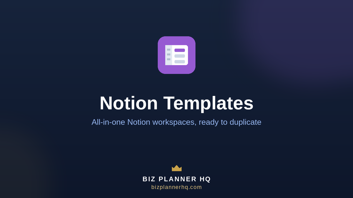 Notion Templates collection — all-in-one Notion workspaces for business