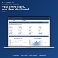 Shopify Store Management Dashboard template shown on a laptop screen