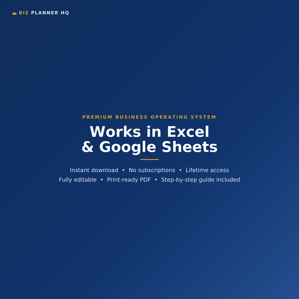 Shopify Store Management Dashboard template for Excel and Google Sheets