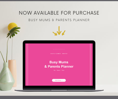 Busy Mums & Parents undated digital planner shown on an iPad