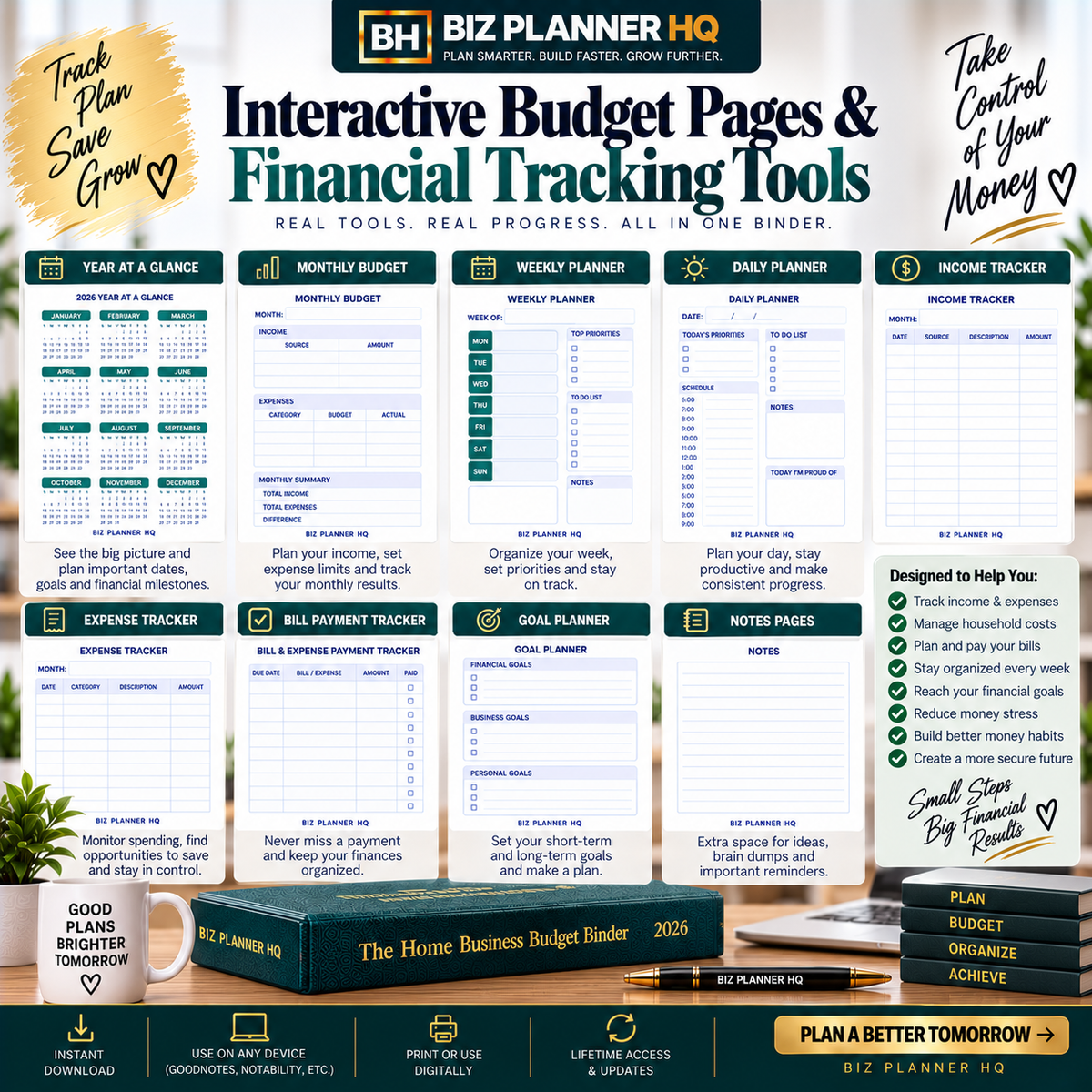 The Home Business Budget Binder 2026 (Hyperlinked GoodNotes & iPad Planner)
