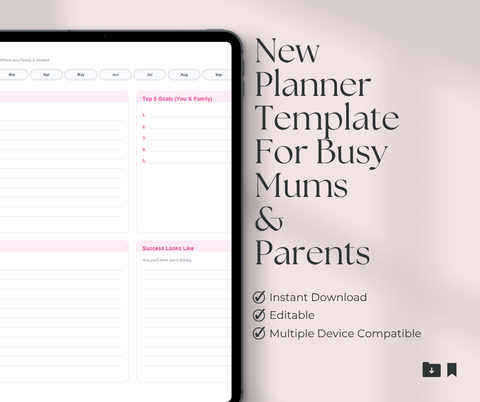 Monthly and daily planning pages of the Busy Mums & Parents Planner