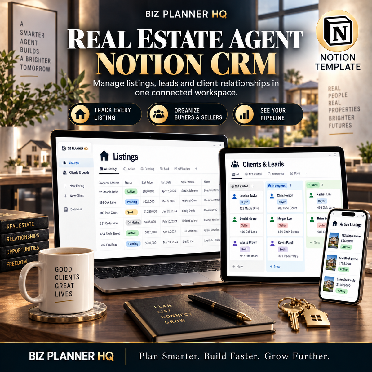The Real Estate Agent Notion CRM dashboard preview