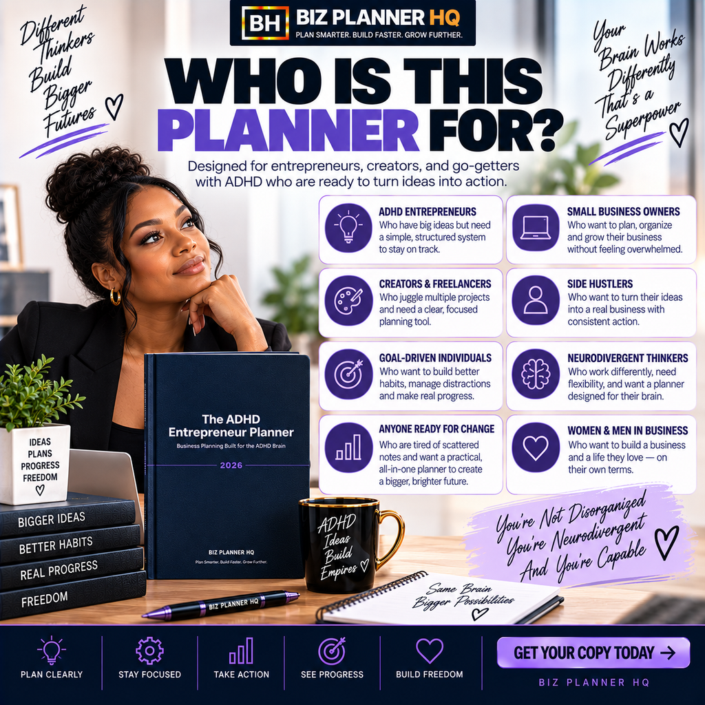 The ADHD Entrepreneur Planner 2026 (Hyperlinked GoodNotes & iPad Planner)