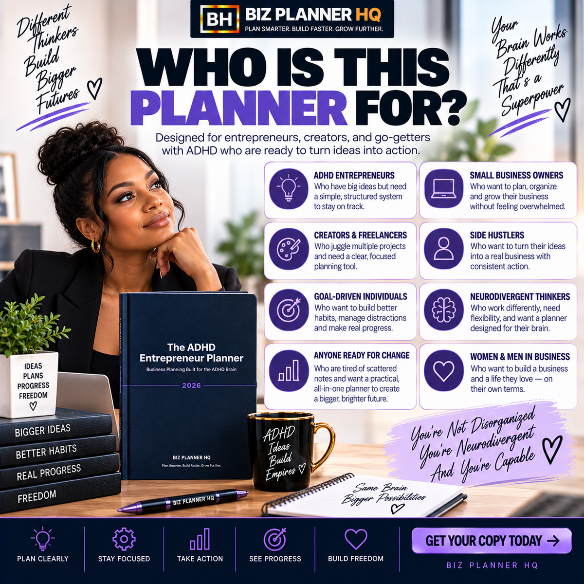 The ADHD Entrepreneur Planner 2026 (Hyperlinked GoodNotes & iPad Planner)