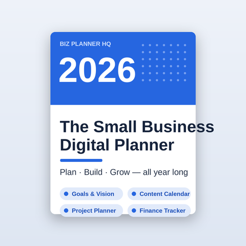 Small Business Digital Planner 2026 shown on an iPad in GoodNotes