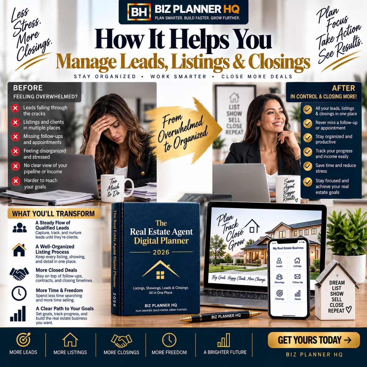 The Real Estate Agent Digital Planner 2026 (Hyperlinked GoodNotes & iPad Planner)