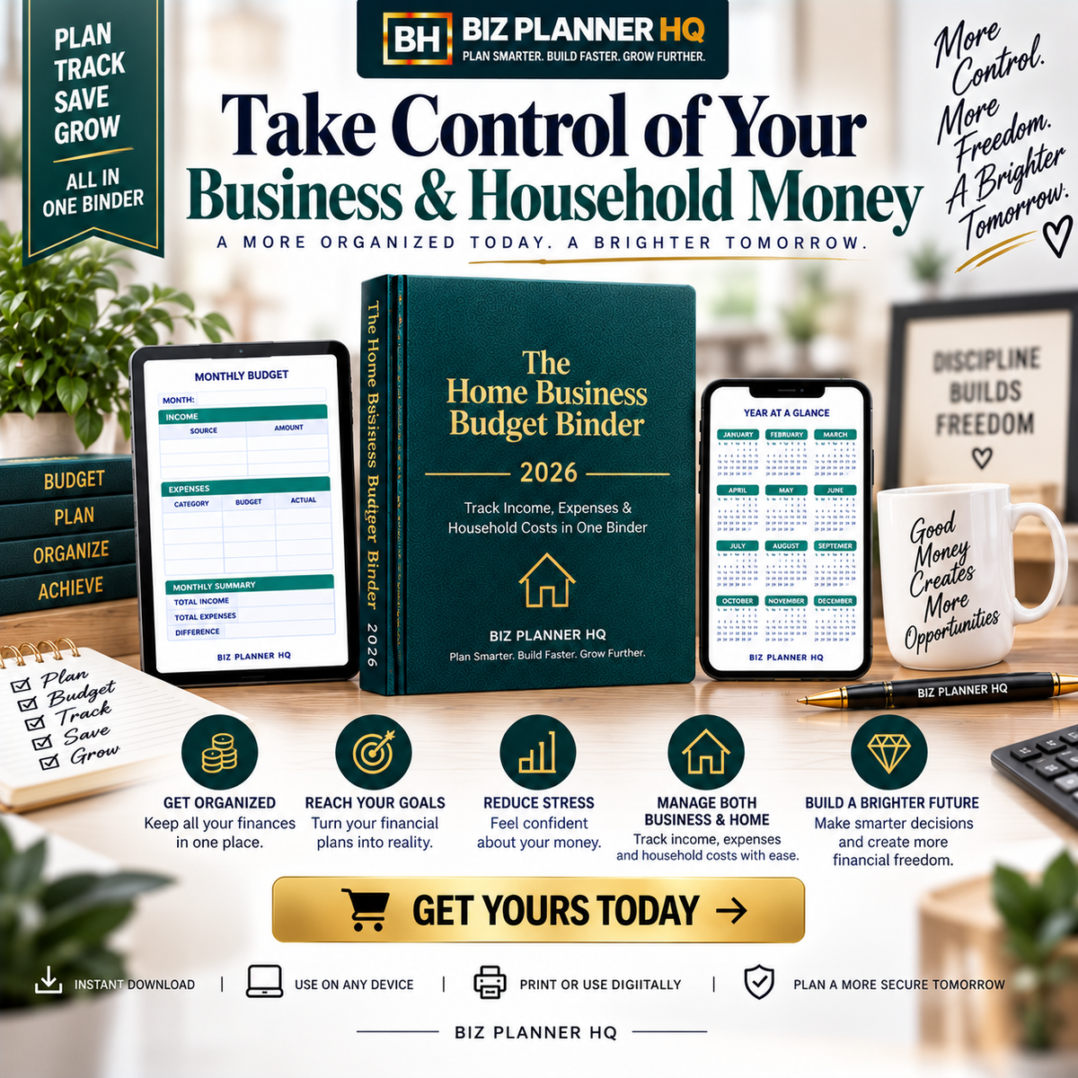 The Home Business Budget Binder 2026 (Hyperlinked GoodNotes & iPad Planner)