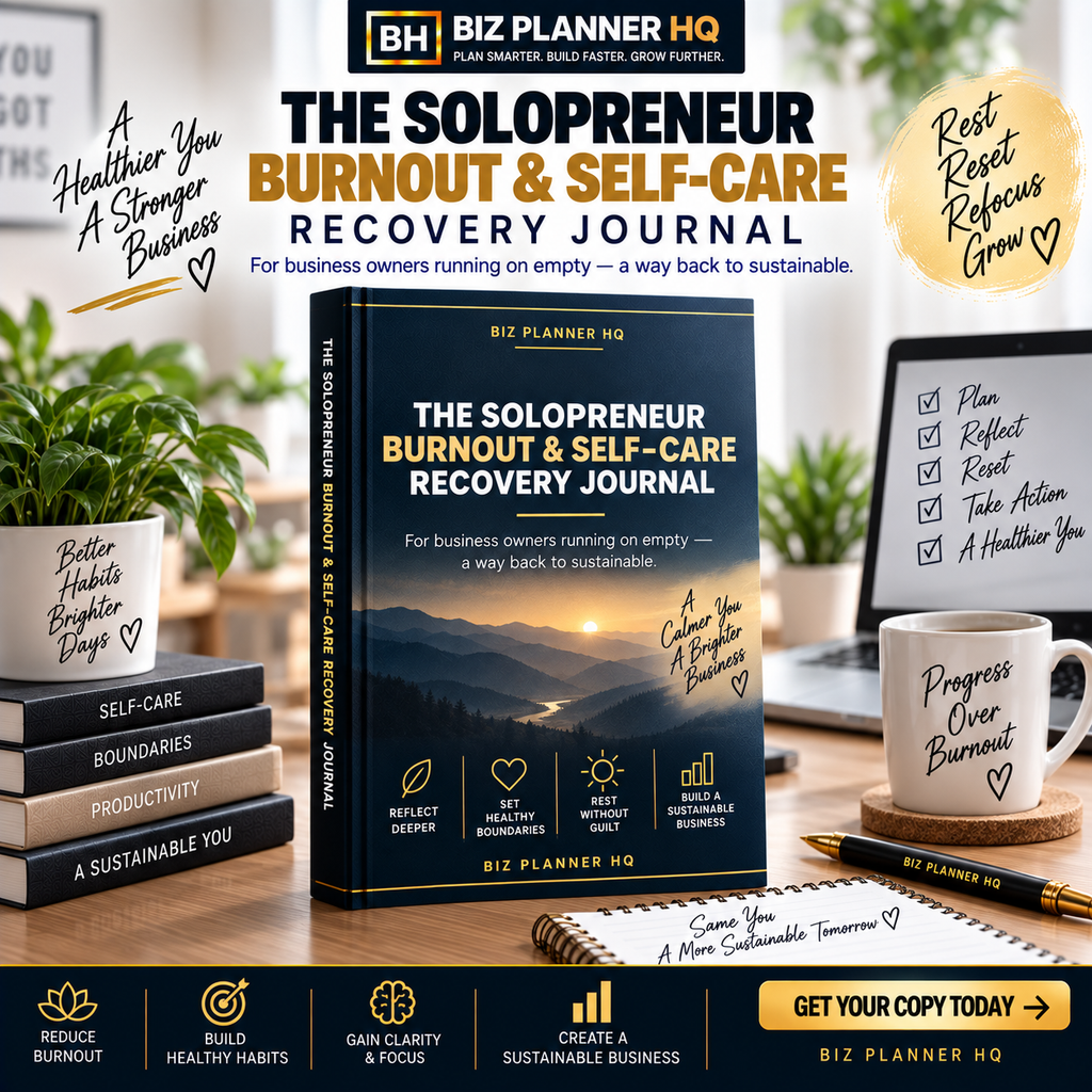 The Solopreneur Burnout & Self-Care Recovery Journal