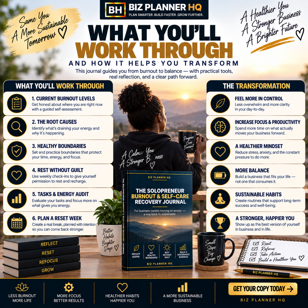 The Solopreneur Burnout & Self-Care Recovery Journal