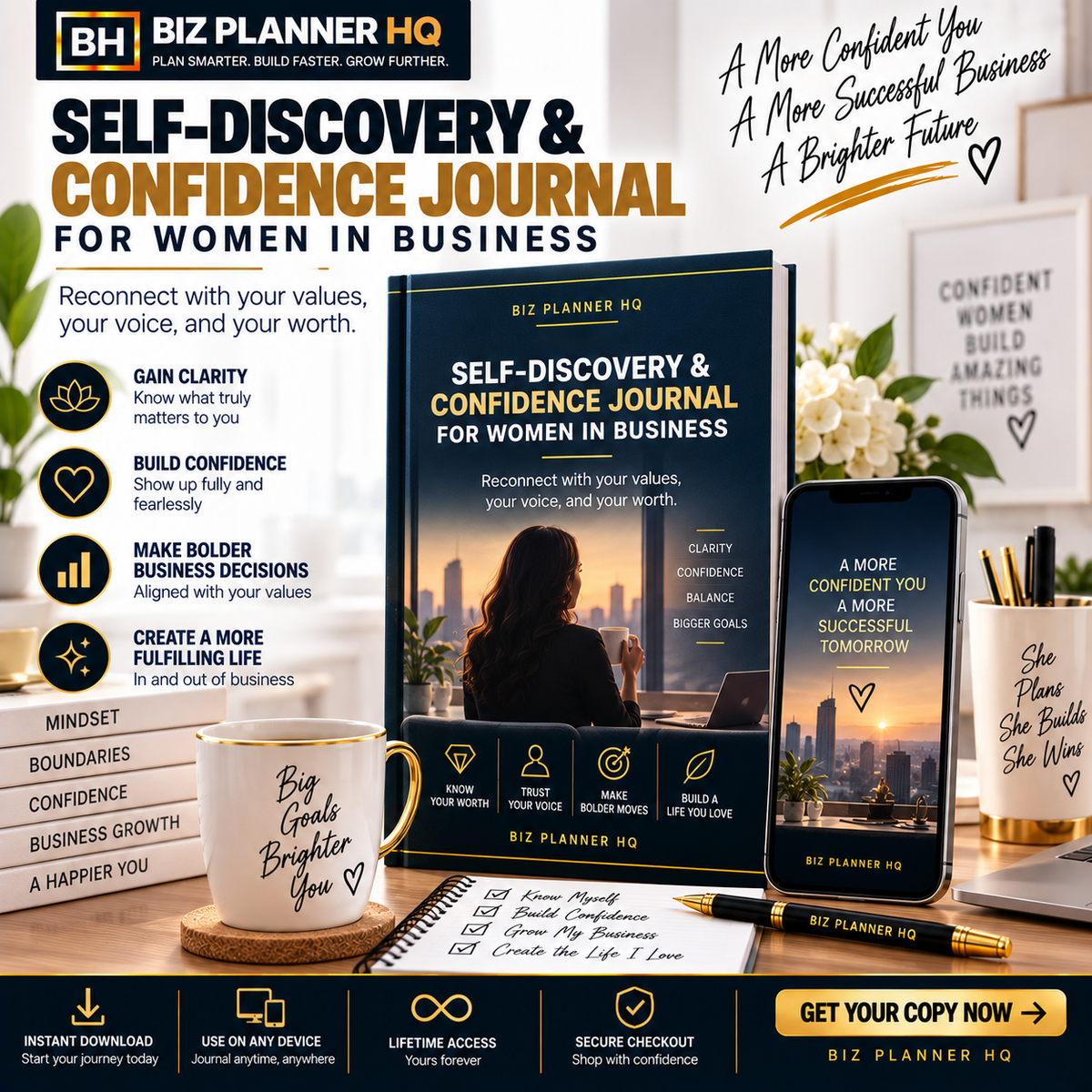 Self-Discovery & Confidence Journal for Women in Business