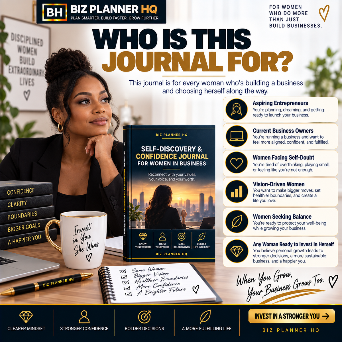 Self-Discovery & Confidence Journal for Women in Business