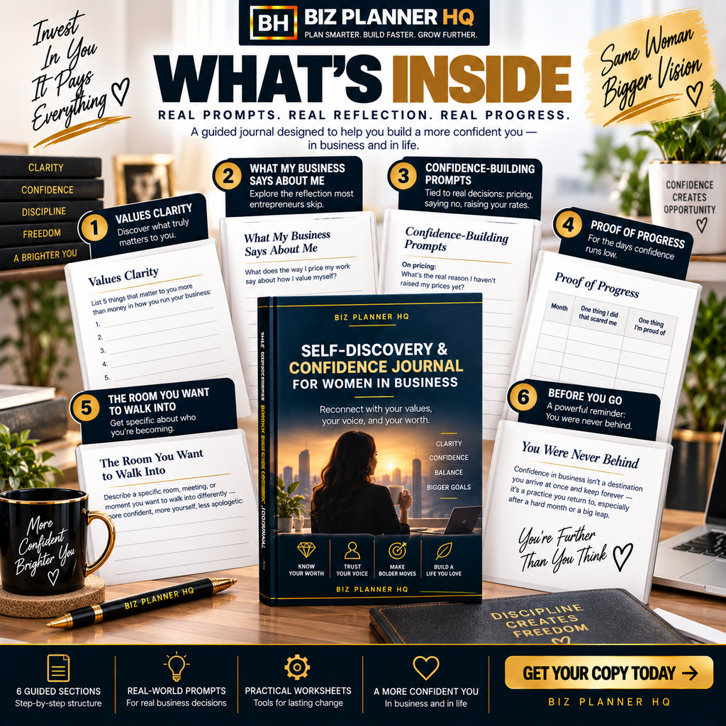Self-Discovery & Confidence Journal for Women in Business