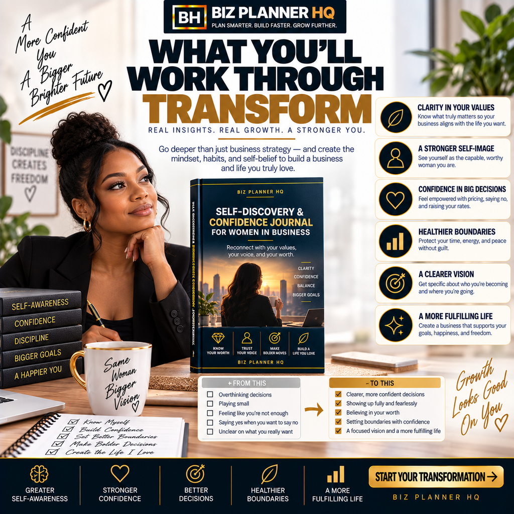 Self-Discovery & Confidence Journal for Women in Business