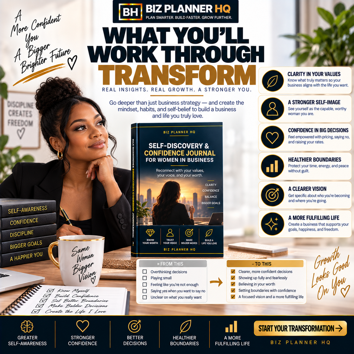 Self-Discovery & Confidence Journal for Women in Business