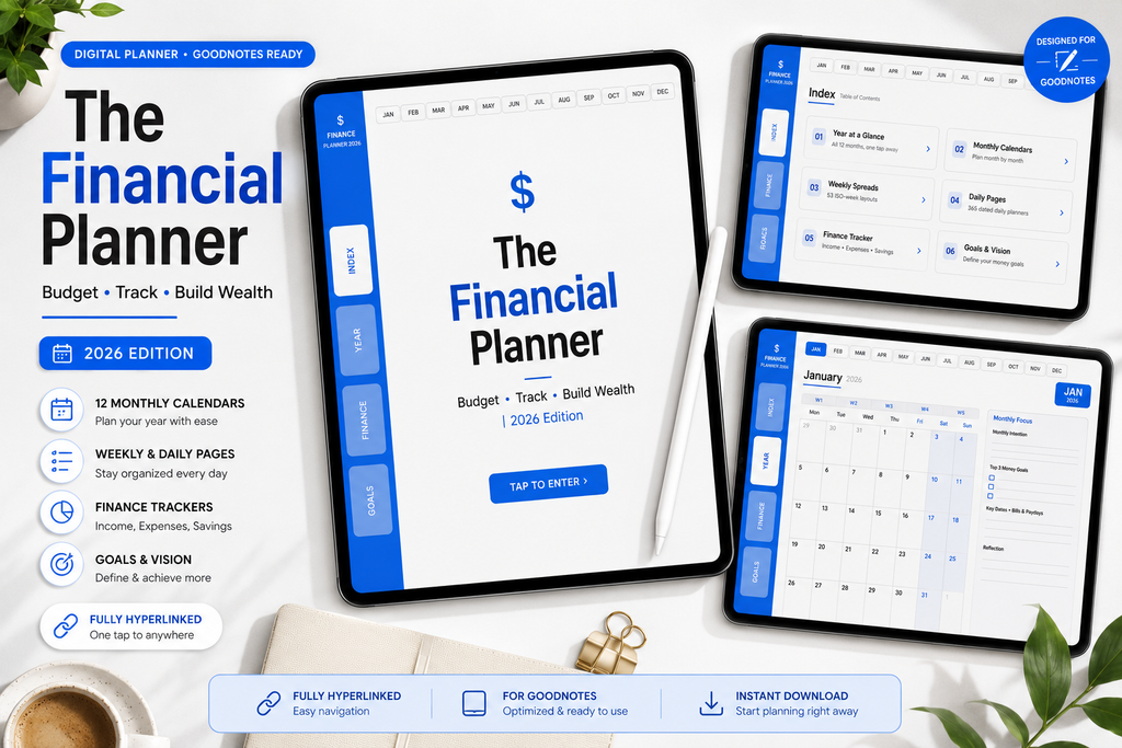 Monthly budget and finance tracker page of the 2026 Financial Planner