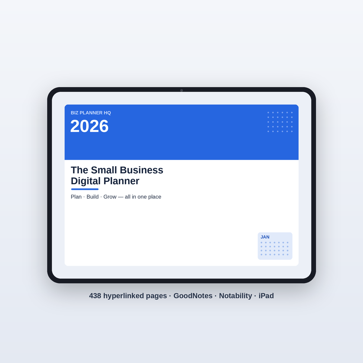 The Small Business Digital Planner 2026 by Biz Planner HQ — hyperlinked digital planner for GoodNotes & iPad