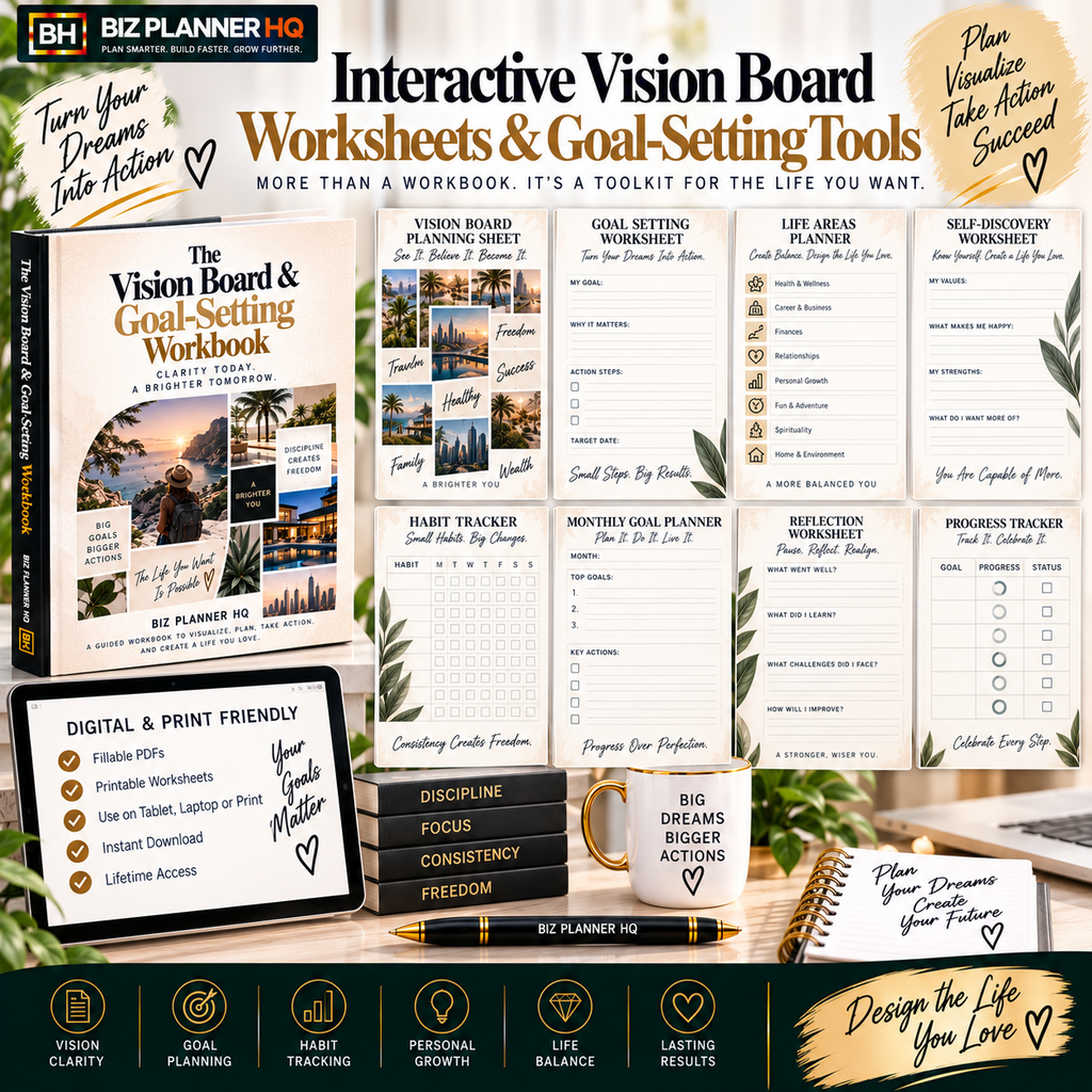 The Vision Board & Goal-Setting Workbook