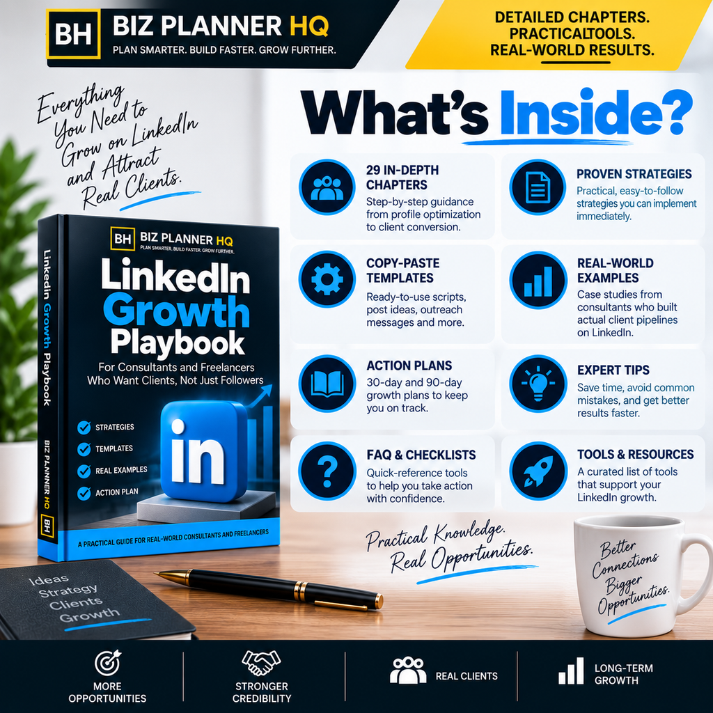 What's inside the LinkedIn Growth Playbook — 29 chapters covering profile optimization to client conversion