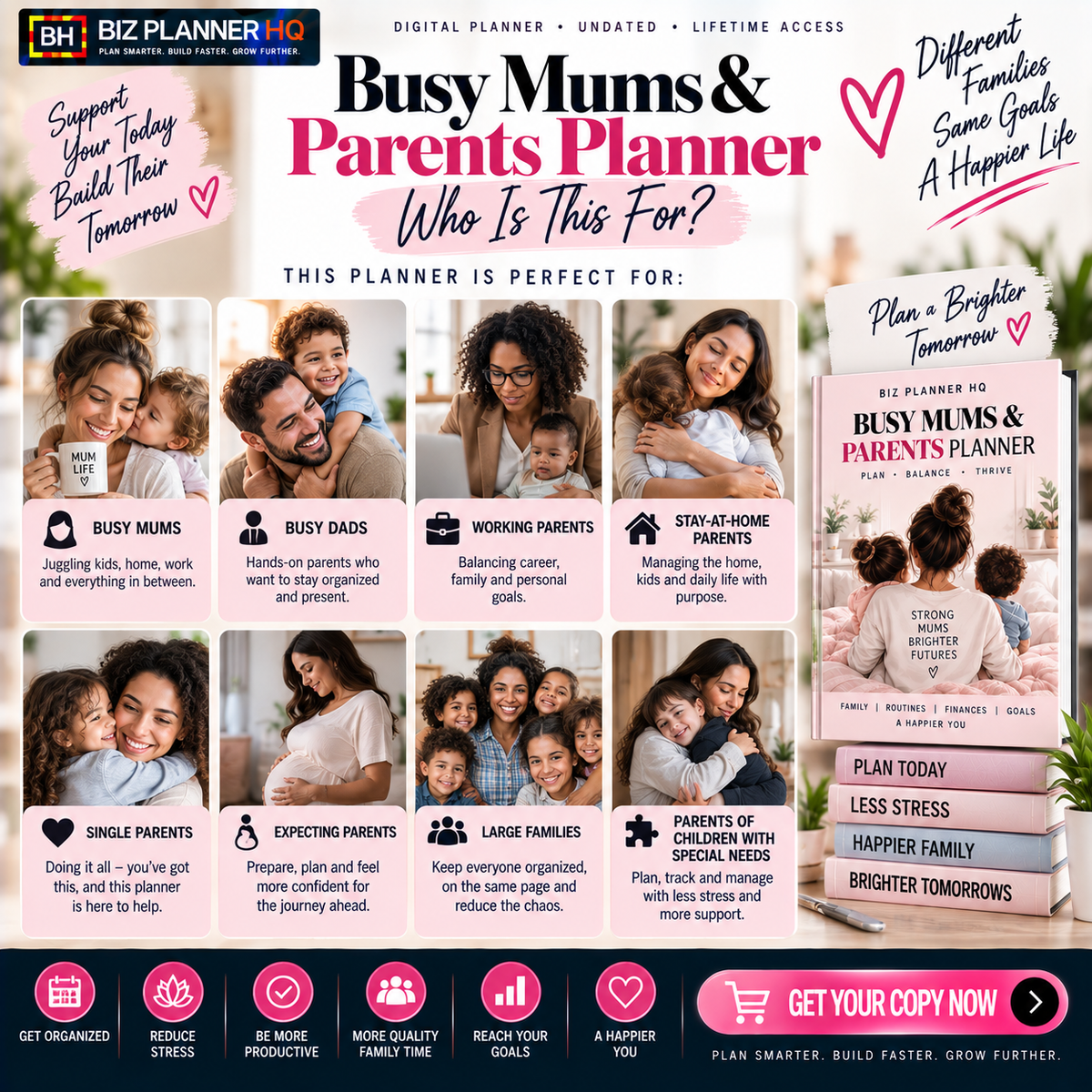 Busy Mums & Parents Planner | Undated Digital Planner for GoodNotes