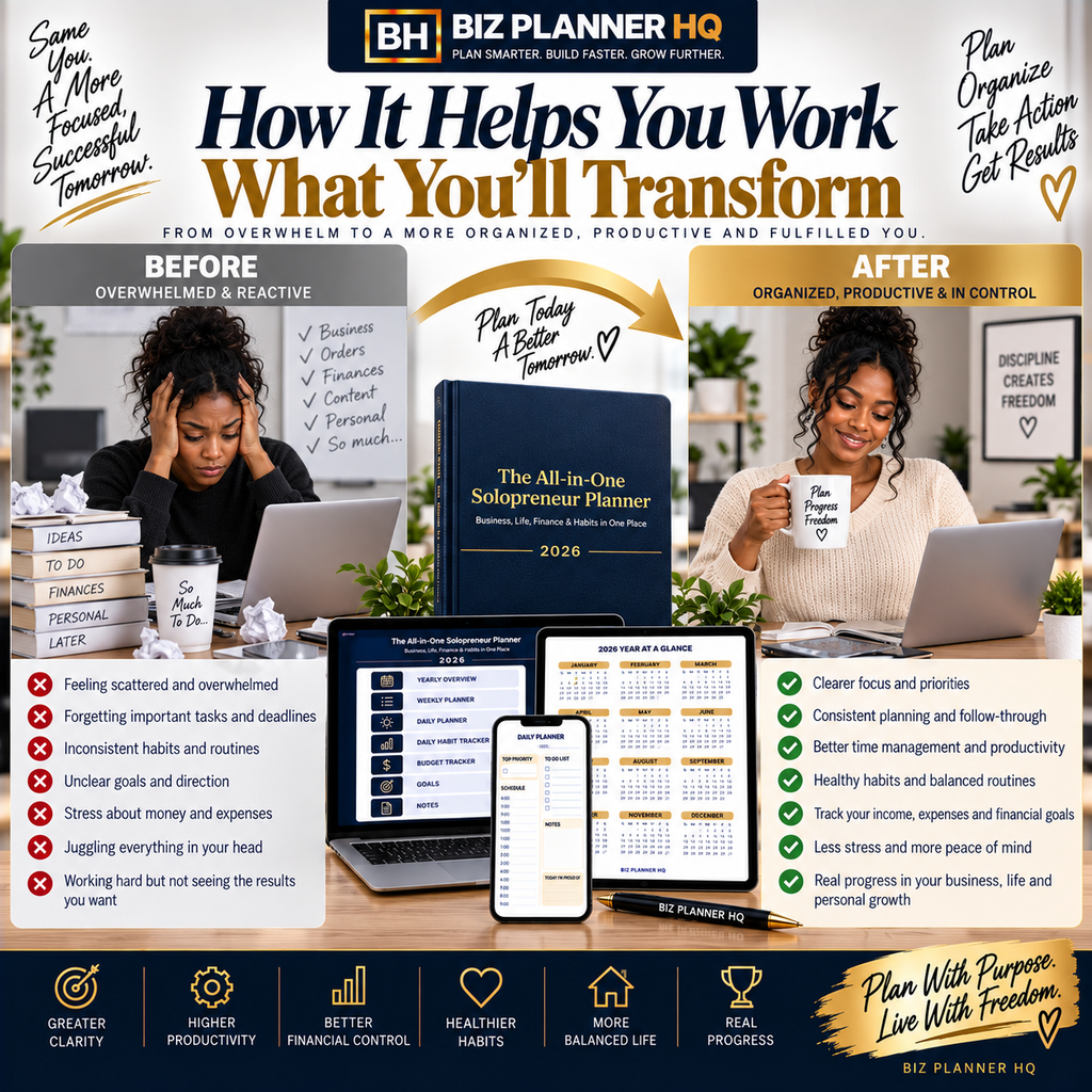 The All-in-One Solopreneur Planner 2026 (Hyperlinked GoodNotes & iPad Planner)
