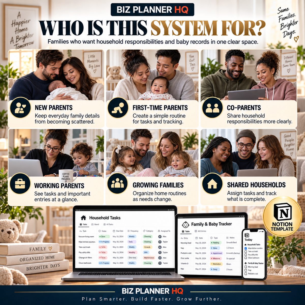 The New Parent and Household Notion System household tasks preview
