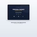 Personal Finance & Budget Mastery Workbook shown on laptop — 142-page finance workbook