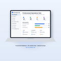 Professional Operations Hub Notion template mockup shown on a laptop