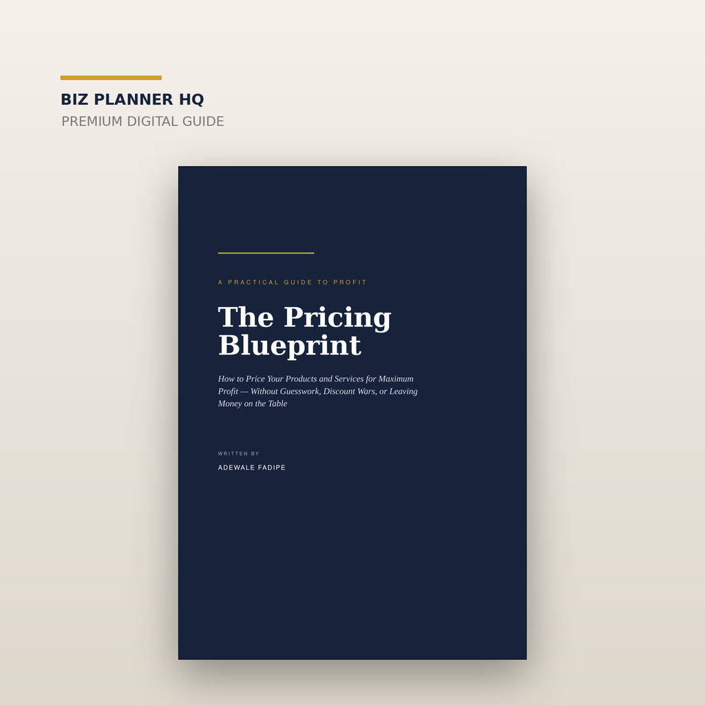 86-page pricing guide with margins, positioning and discount strategy