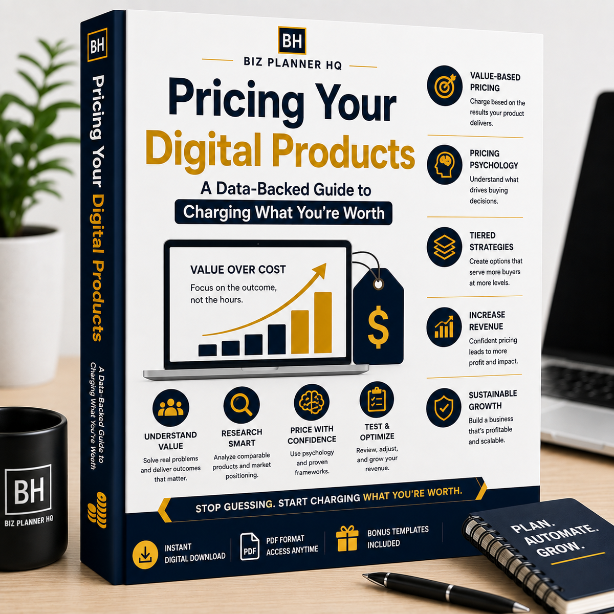 Pricing Your Digital Products eBook cover — a data-backed guide to charging what you're worth