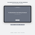 The Manifestation Goal Setting Workbook cover shown on an iPad — 30-day business launch workbook