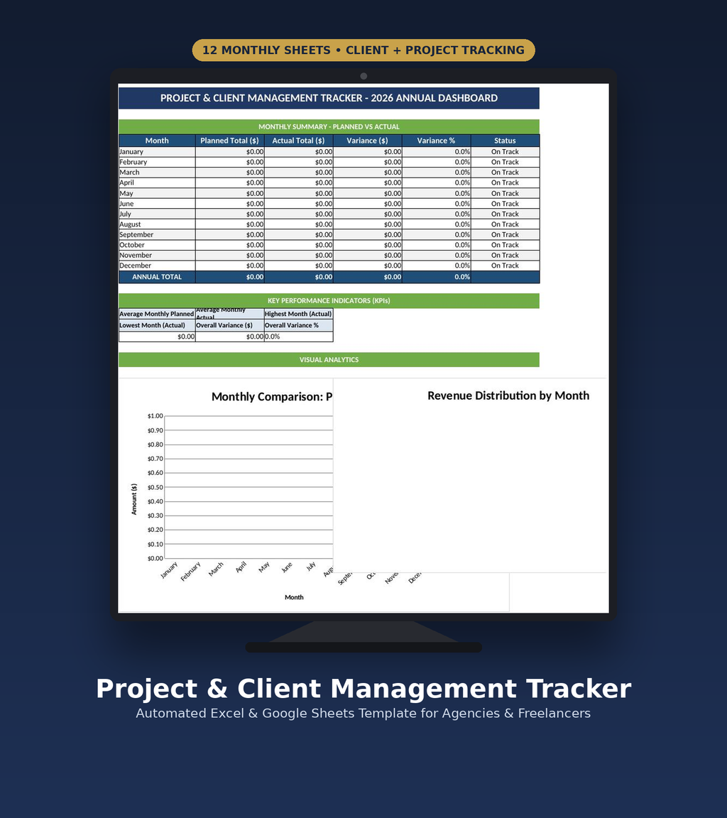 Project profitability dashboard with margins and ROI for consultants