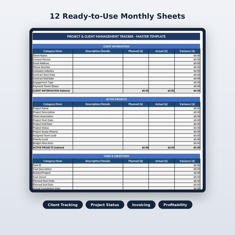 Client, project, task and invoice tracker for freelancers and agencies